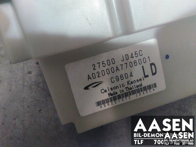 Varmeapparat betjening til Nissan Qashqai 2007-2010 (Type I, Fase 1) (CALSONIC KANSEI|27500JD45C|)
