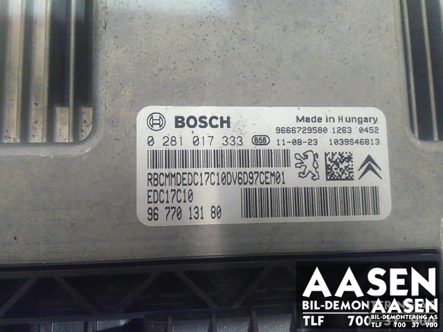 Styreenhet motor til Peugeot 308 2011-2013 (Type I, Fase 2) (BOSCH|9677013180|0281017333|)