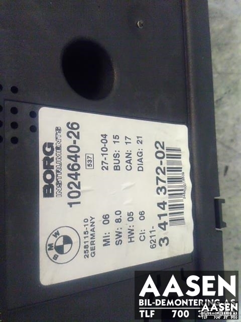 Instrumentpanel til BMW X3 2003-2006 (Fase 1) (E83) (E83) (62 10 3 451 581|62 10 3 451 584|6211-3414372-02)
