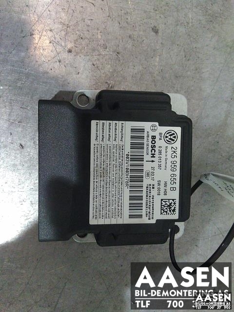 Airbag elektronikk til VW Caddy, 2015-2020 (Type III, Fase 3)  (BOSCH|2K5 959 655 B)