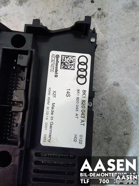 Varmeapparat betjening til Audi A4, Allroad 2009-2016 (Type I) (B8) (B8) (CONTINENTAL|8K1 820 043 AT|)