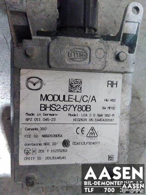 Styreenhet diverse til Mazda 3 2013-2016 (Type III, Fase 1)  (HELLA|BHS2-67Y80B|)