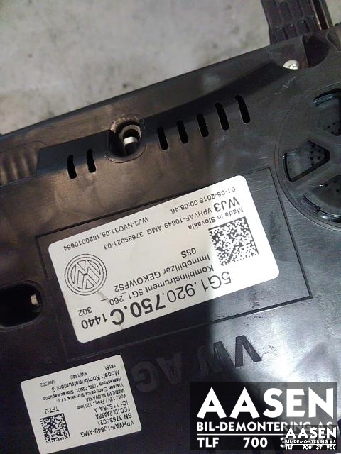 Instrumentpanel til VW Golf VII 2017-2020 (Fase 2) (5G1 920 750 C|)