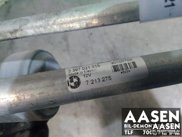 Viskermotor frontrute komplett m/overføring til BMW X3 2010-2017 (F25) (F25) (BOSCH|61 61 7 213 275|)