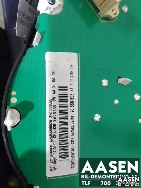 Instrumentpanel til Citroën DS3 2010-2019  (96 668 808 XT|98 041 359 XT|)