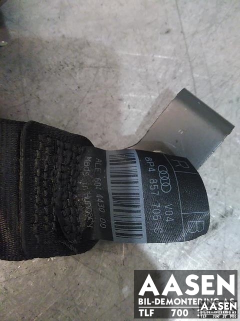 Sikkerhetsbelte foran høyre til Audi A3 2009-2012 (Type II, Fase 2)  (8P4 857 706 C|)