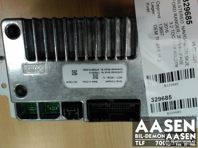 Bilstereo navigasjon skjerm til Ford Ranger / Ranger Raptor, 2015-2022  (DS7T-14F239-CJ)