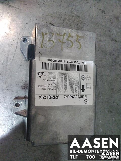 Airbag elektronikk til Mercedes E-Klasse, 2009-2013 (Fase 1) (W212) (W212) (CONTINENTAL|A2129014204)
