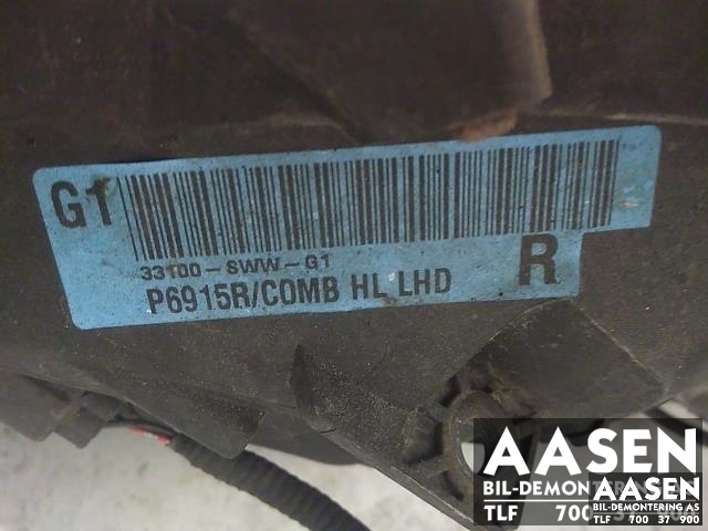 Frontlykt høyre xenon til Honda CR-V 2007-2012 (Type III)  (33101SWWG11|)