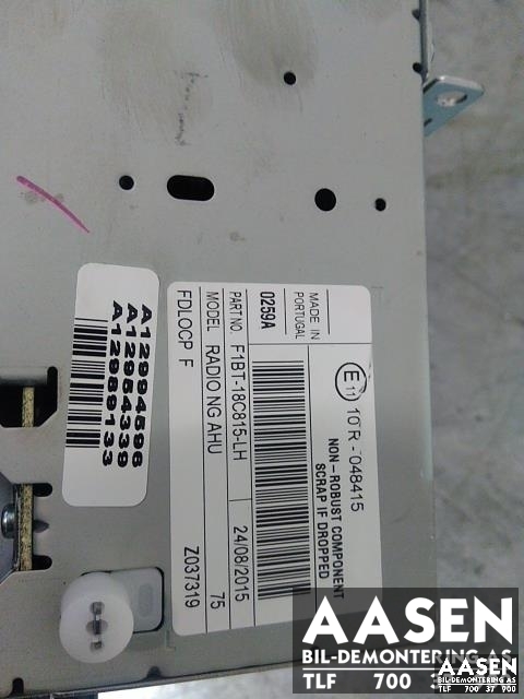 Bilstereo til Ford Focus 2014-2018 (Type III, Fase 2)  (F1BT-18C815-LH|2369100|)