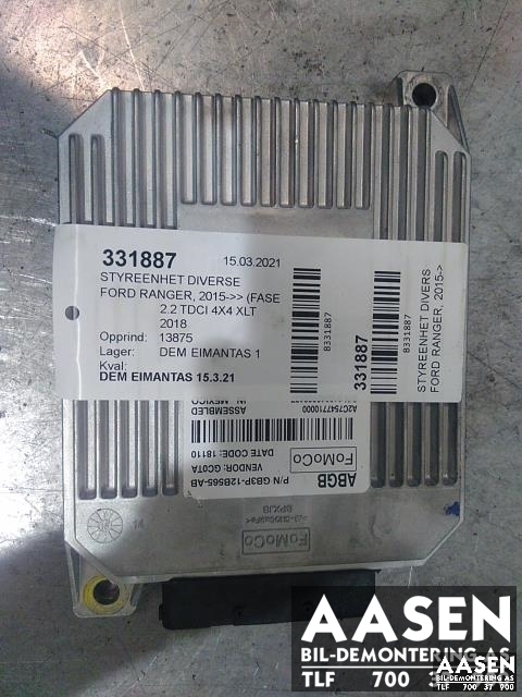Styreenhet girkasse til Ford Ranger / Ranger Raptor, 2015-2022  (GB3P-12B565-AB)