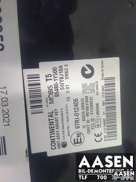 Styreenhet nøkkelfri/keyless til Kia Picanto 2011-2017 (Type II)  (95480-1Y500|)