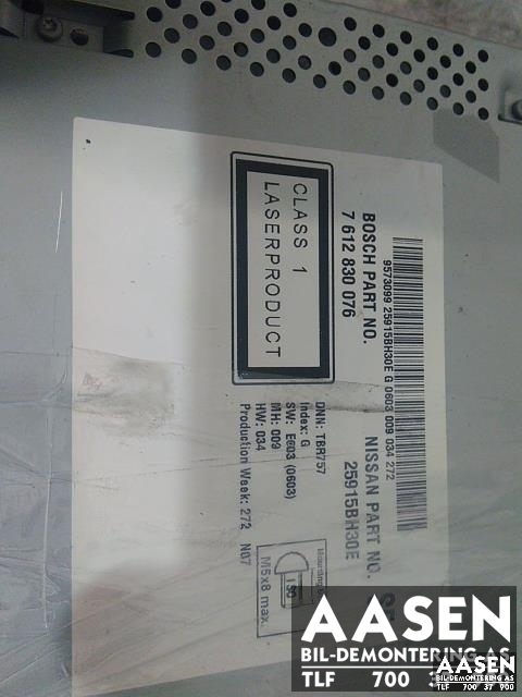 Bilstereo til Nissan X-Trail 2007-2014 (T31) (T31) (BOSCH|25915BH30E|)