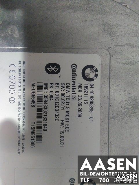 Styreenhet diverse til BMW 3-Serie 2005-2011 (E90/E91/E92/E93) (E90/E91/E92/E93) (CONTINENTAL|84 10 9 205 895|)