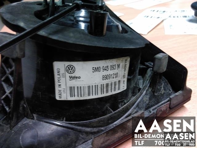 Baklykt venstre indre til VW Golf, Plus/Cross 2009-2013 (Fase 2)  (5M0 945 093 M|)