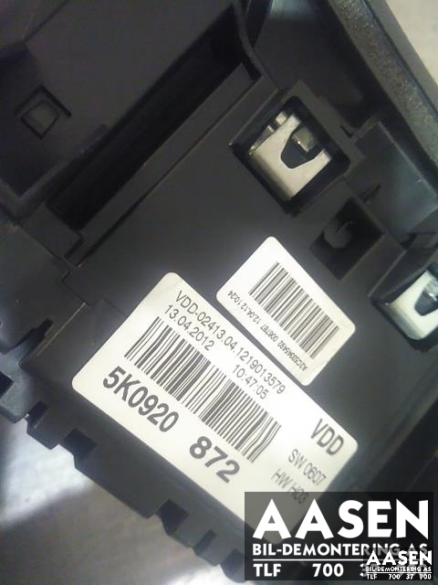 Instrumentpanel til VW Golf VI 2008-2012  (5K0 920 872  X|5K0920872|)