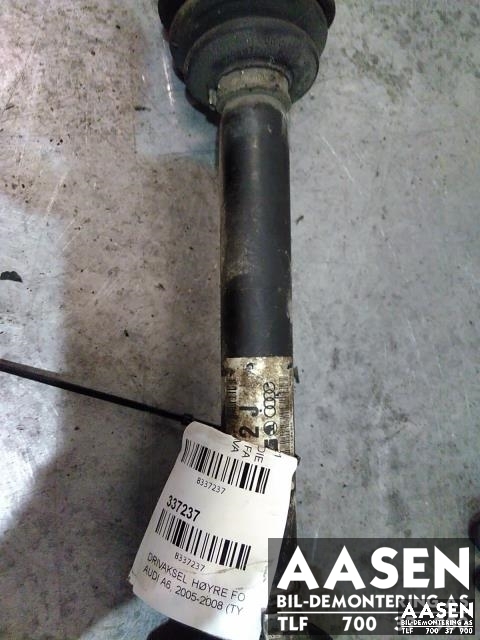 Drivaksel høyre foran, diesel/automat til Audi A6 2005-2008 (Type III, Fase 1) (C6) (C6) (4F0 407 272 J|4F0 407 452  X|)