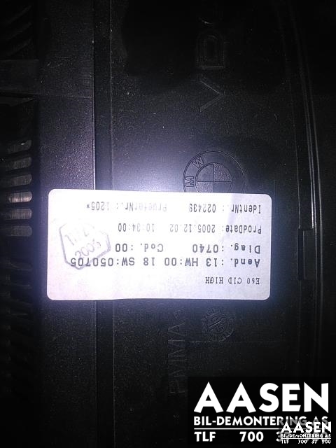 Bilstereo navigasjon skjerm til BMW 5-Serie 2003-2010 (E60/E61) (E60/E61) (65 82 9 193 757|)