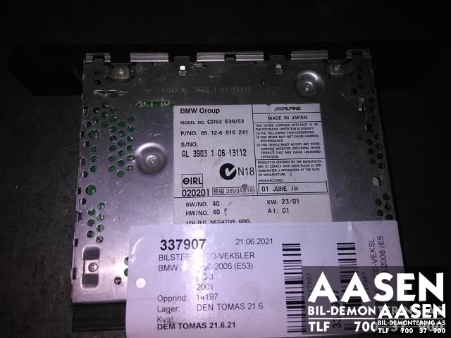 Bilstereo CD-veksler til BMW X5 2000-2006 (E53) (E53)