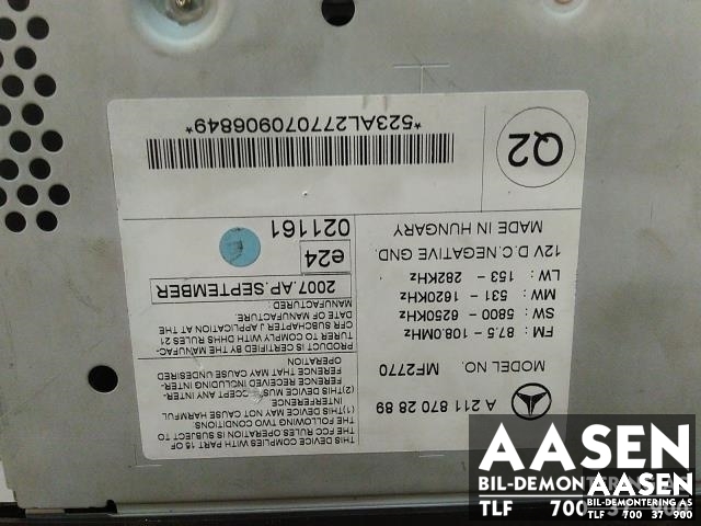 Bilstereo til Mercedes E-Klasse 2006-2009 (Fase 2) (W211) (W211)