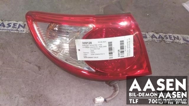 Baklykt venstre ytre til Hyundai Santa Fe, 2006-2009 (Type II, Fase 1)  (92401 2B020)