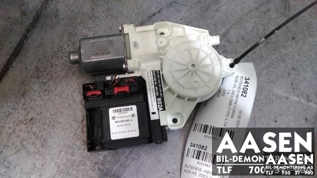 Ruteheis, kun motor, høyre foran til Audi A3, 2003-2008 (Type II, Fase 1) (8P0 959 801 L)