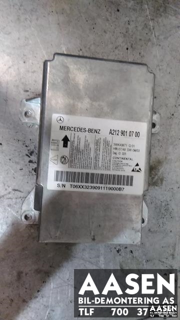 Airbag elektronikk til Mercedes E-Klasse 2009-2013 (Fase 1) (W212) (W212) (CONTINENTAL|A2129010700|)