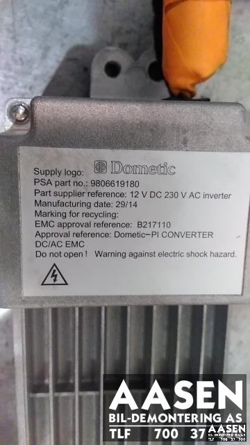 Omformer 24/12 V til Peugeot 308 2013-2021 (Type II)  (DOMETIC|9806619180|)