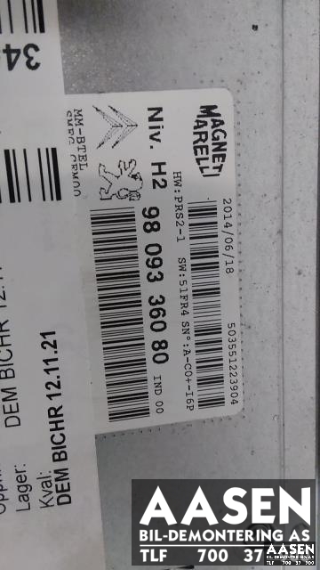 Bilstereo til Peugeot 308 2013-2021 (Type II)  (MAGNET MARELLI|9809336080|)