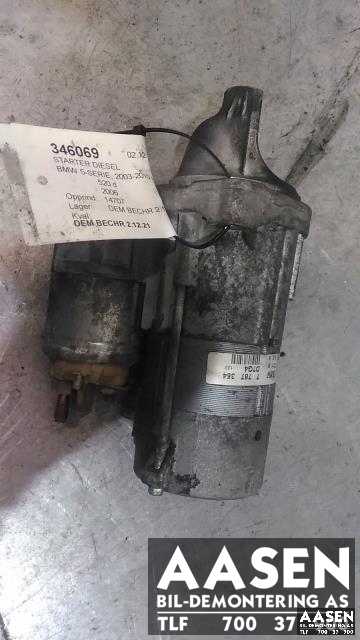 Starter diesel til BMW 5-Serie 2003-2010 (E60/E61) (E60/E61) (VALEO|12 41 7 796 892|)