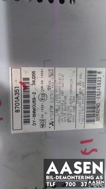Styreenhet diverse til Mitsubishi ASX 2010-2019  (8701A351|)