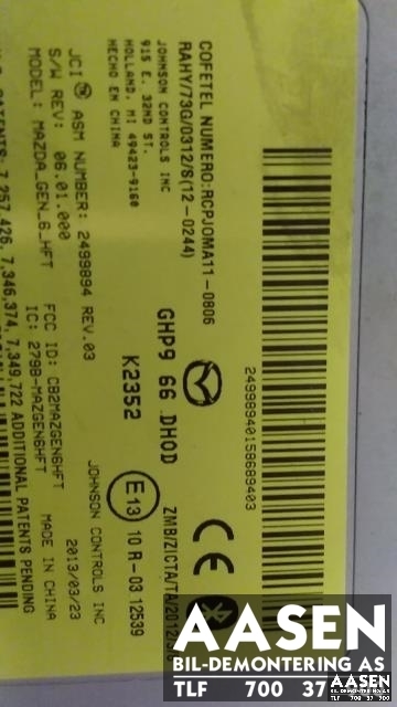 Styreenhet diverse til Mazda CX-5 2012-2017 (Type I)  (GHP966DH0D|)