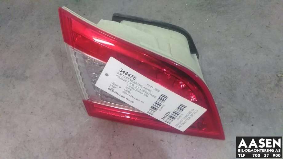 Baklykt venstre indre til Peugeot 508 2014-2018 (Type I, Fase 2) (6350 LZ|)