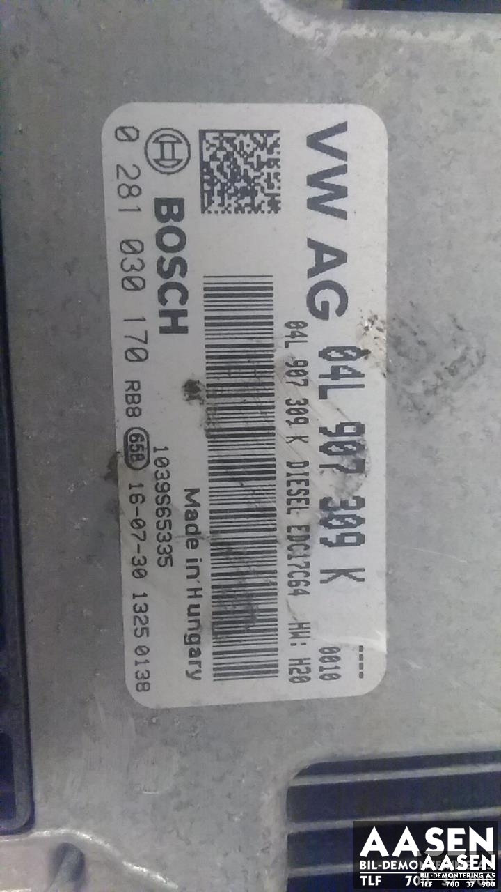 Styreenhet motor til VW Caddy 2015-2020 (Type III, Fase 3)  (BOSCH|04L907309K|)