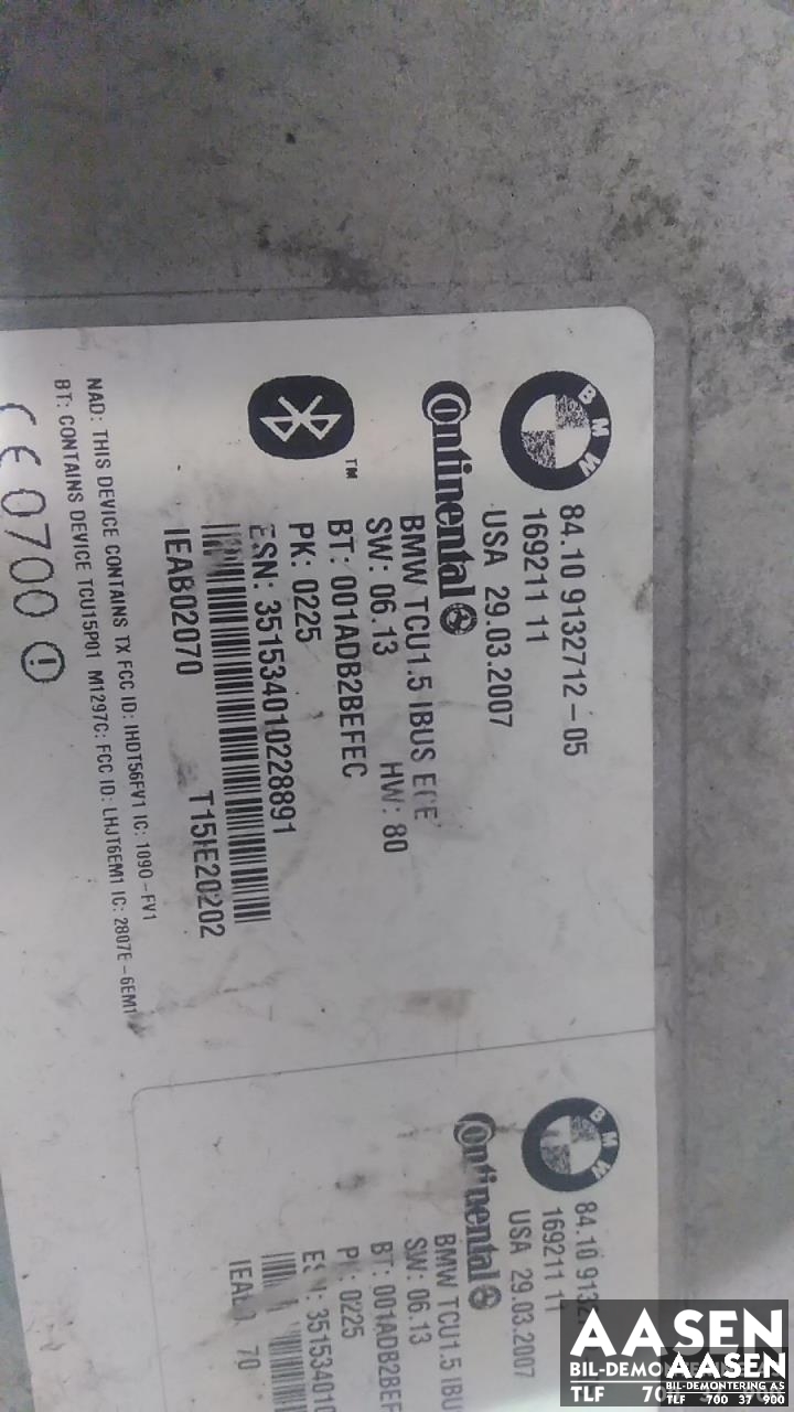 Styreenhet diverse til BMW X3 2007-2010 (Fase 2) (E83) (E83) (CONTINENTAL|84.109132712-05|)