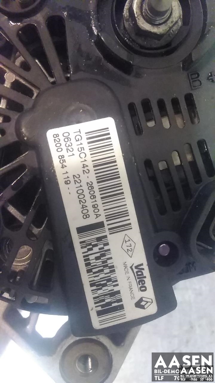 Dynamo til Renault Megane 2009-2016 Type III  (VALEO|8200854119|8201040749|231007033R)