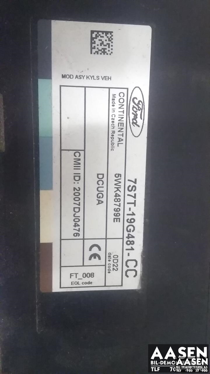 Styreenhet sentrallås til Ford S-Max 2010-2015 (Type I, Fase 2) (7S7T-19G481-CC|5WK4 8799E|)