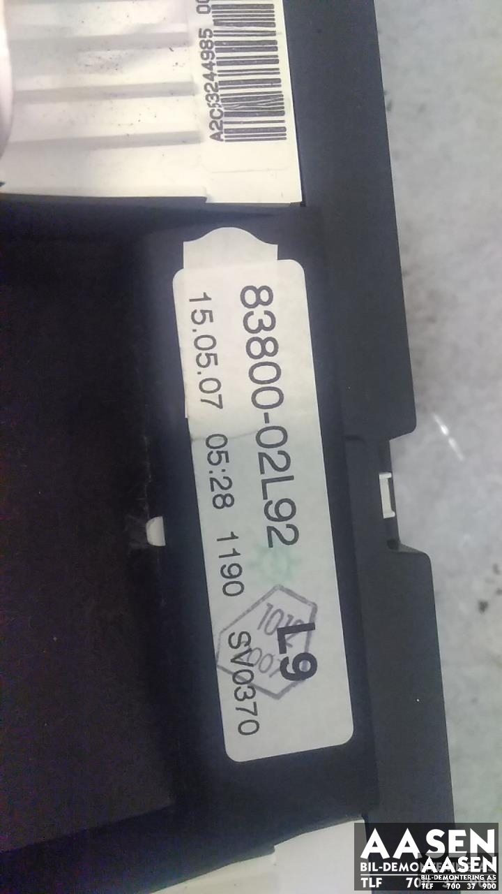 Instrumentpanel til Toyota Auris 2007-2010 (Type I, Fase 1)  (83800-02L92|)