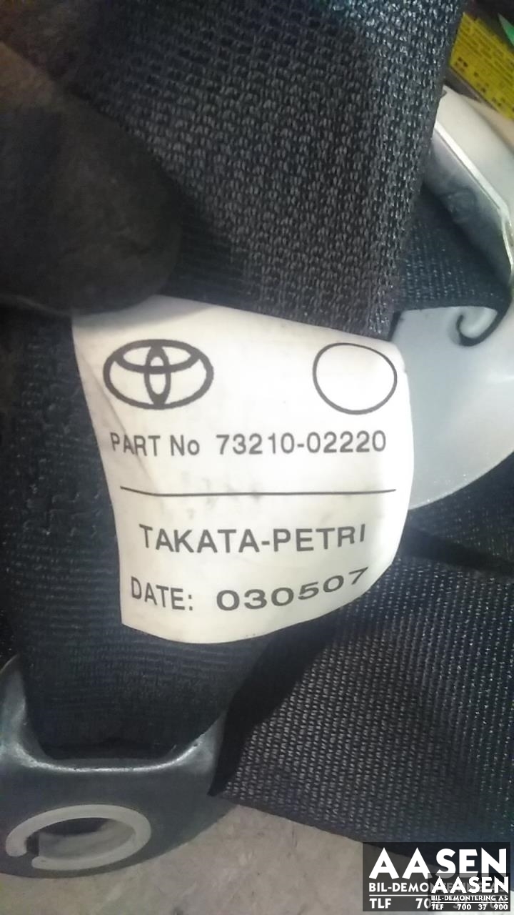 Sikkerhetsbelte foran høyre til Toyota Auris 2007-2010 (Type I, Fase 1)  (73210-02220|)