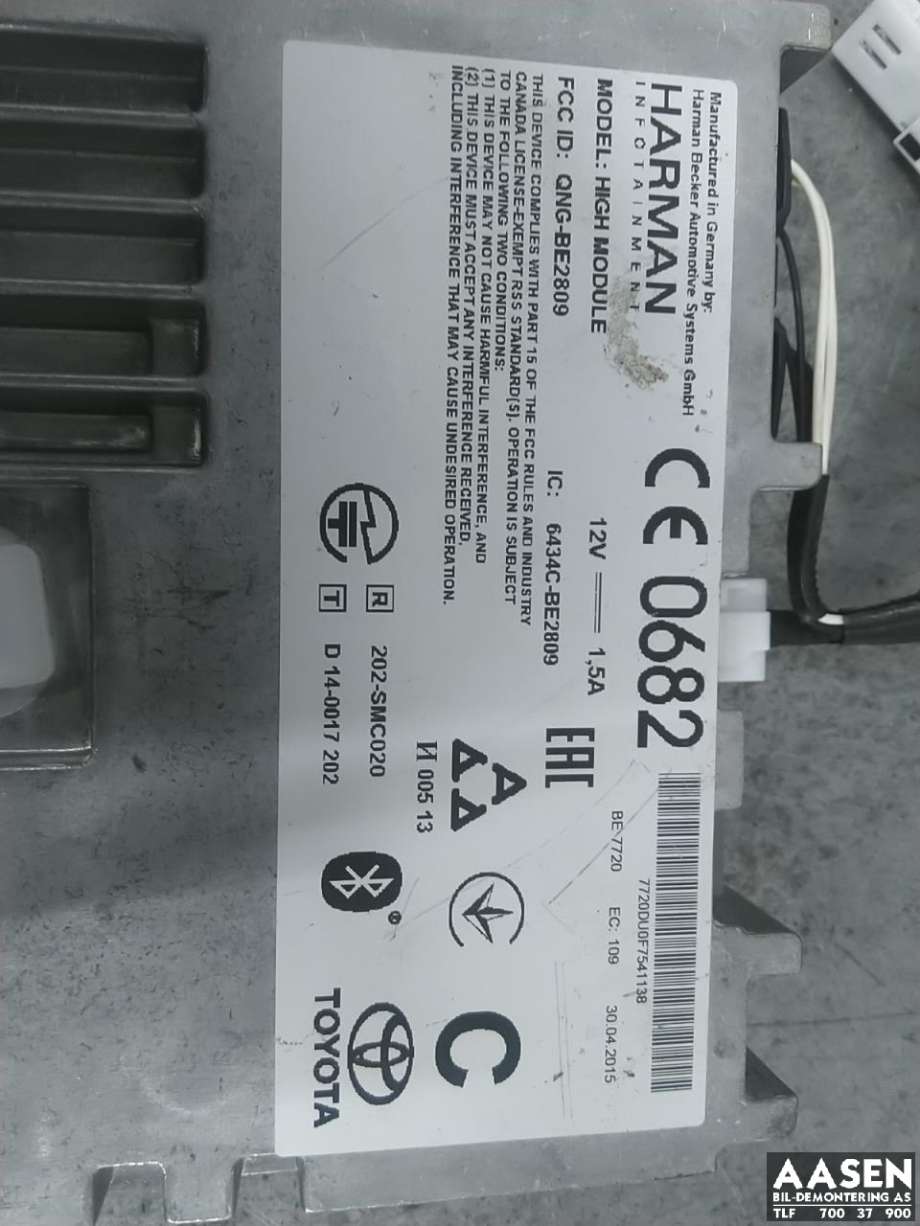 Styreenhet bluetooth til Toyota Prius +7 2012-2020 (Type III) (stasjonsvogn) (stasjonsvogn) (HARMAN|6434C-BE2809|QNG-BE2809|)