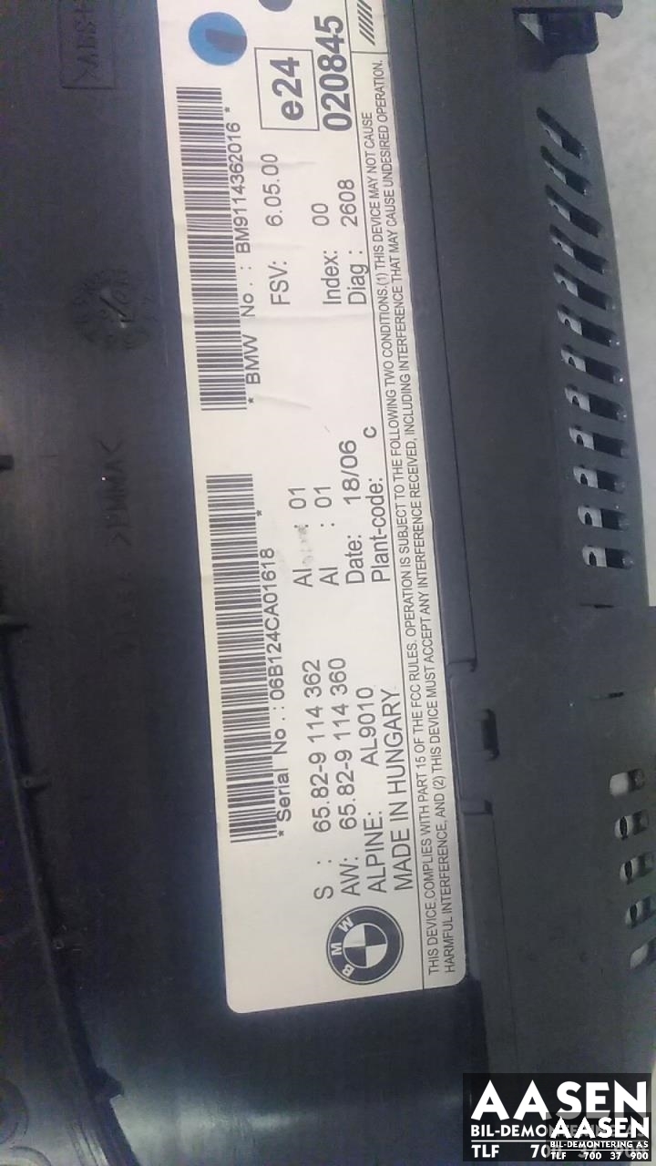 Instrumentpanel til BMW 3-Serie 2005-2011 (E90/E91/E92/E93) (E90/E91/E92/E93) (65.82-9114362|62 10 9 316 131|62 10 9 316 132)