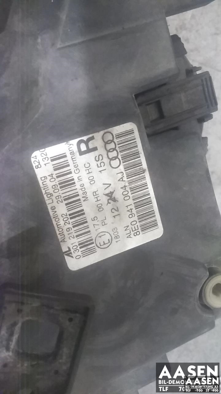 Frontlykt høyre halogen til Audi A4 2004-2008 (Type III) (B7) (B7) (AL|8E0 941 004 AJ|)