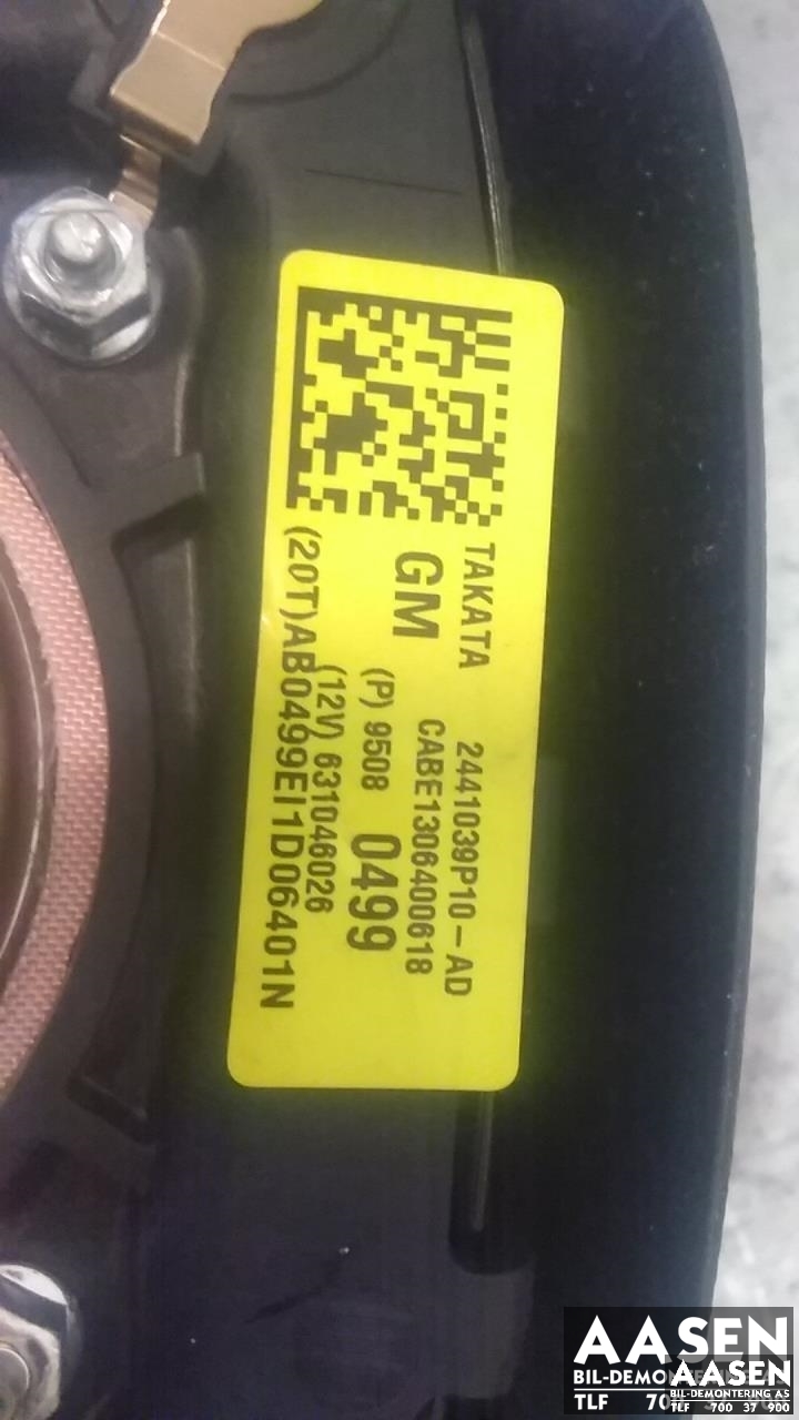 Airbag rattpute til Chevrolet Trax 2013-2014  (95080499|)