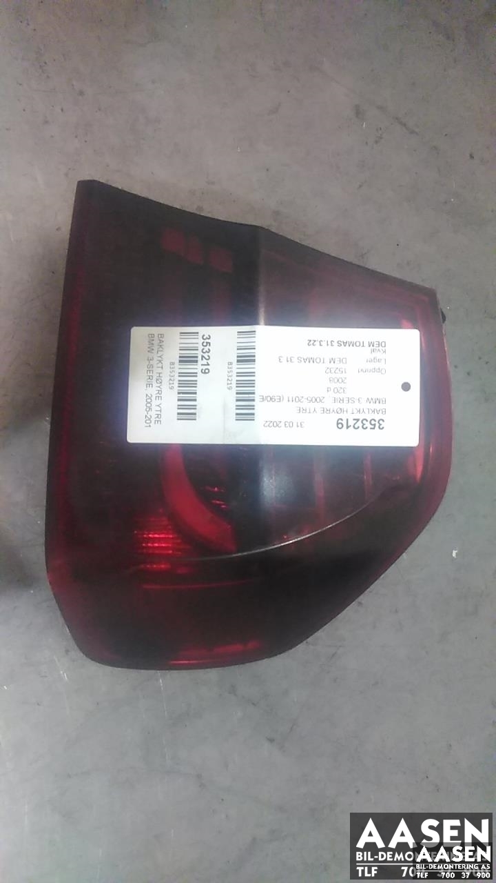 Baklykt høyre ytre til BMW 3-Serie, 2005-2011 (E90/E91/E92/E93) (E90/E91/E92/E93) (63 21 4 871 732)