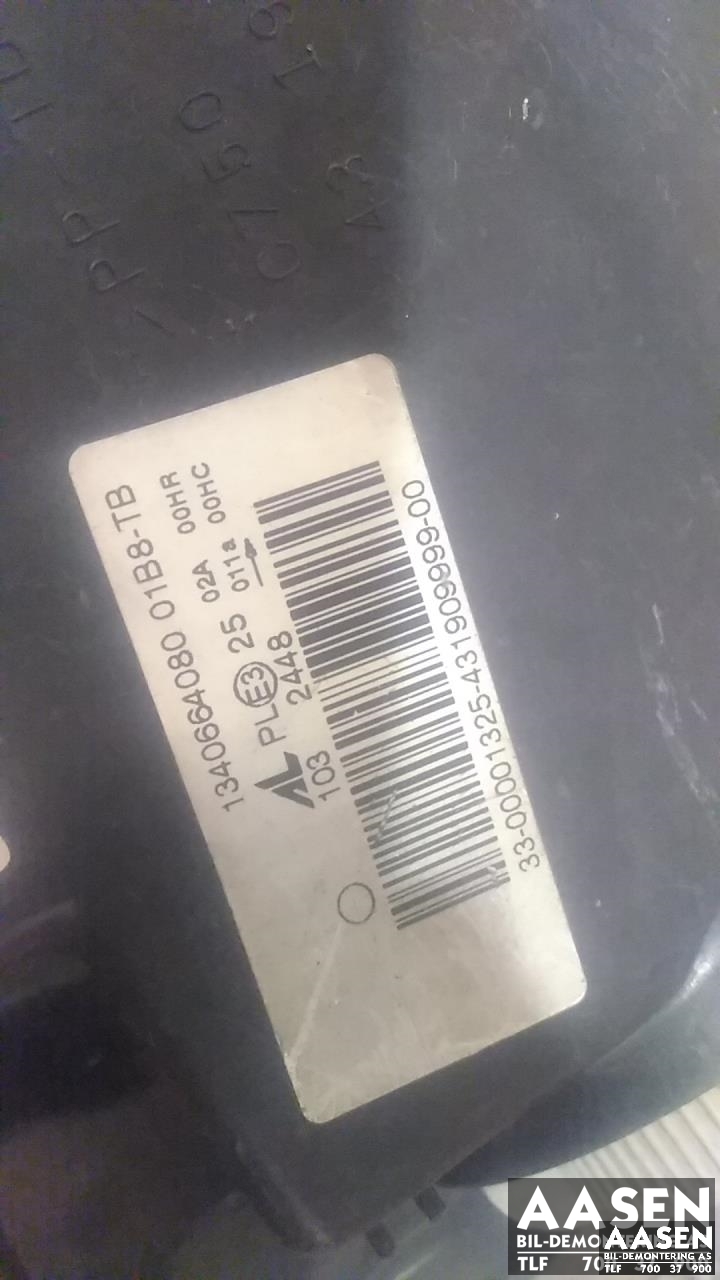 Frontlykt venstre halogen til Peugeot Boxer 2007-2013 (Type III, Fase 1)  (AL|1340664080 01|)