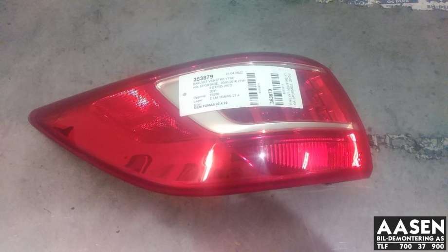 Baklykt venstre ytre til Kia Sportage, 2010-2016 (Type III)  (92401 3W010)