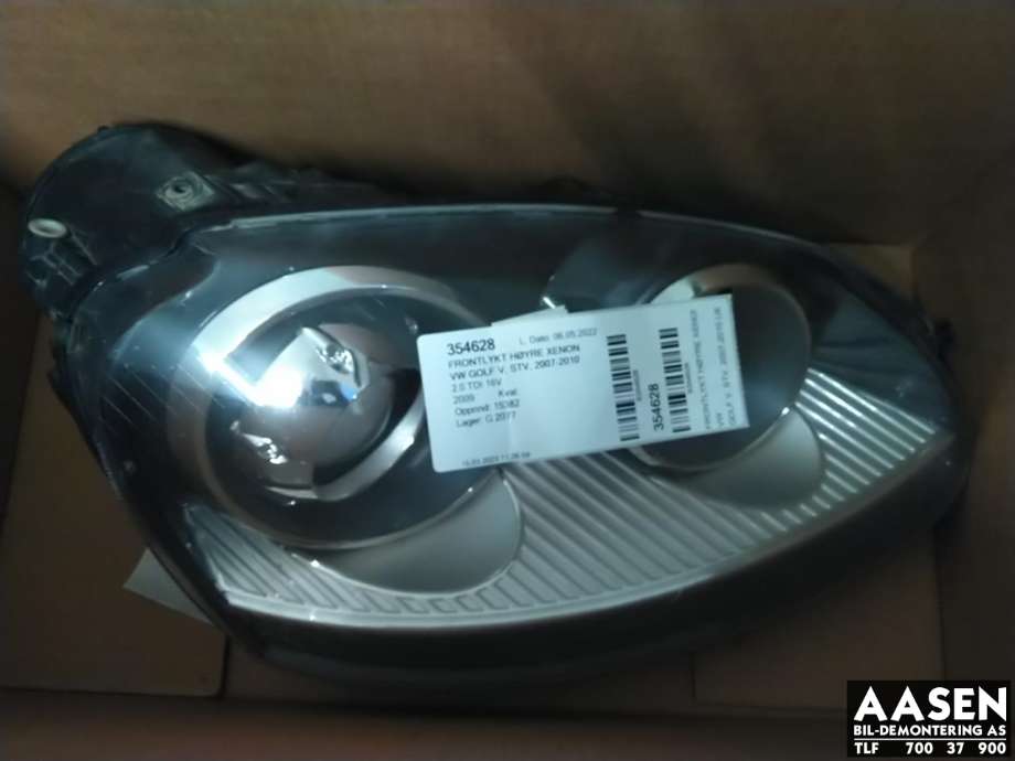 Frontlykt høyre xenon til VW Golf V, STV 2007-2010 (JETTA) (JETTA) (AL|1T0907391 0103|)