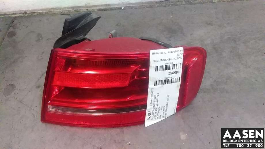 Baklykt venstre ytre til Audi A4 2007-2014 (Type IV) (B8) (B8) (8K5 945 095 D|)