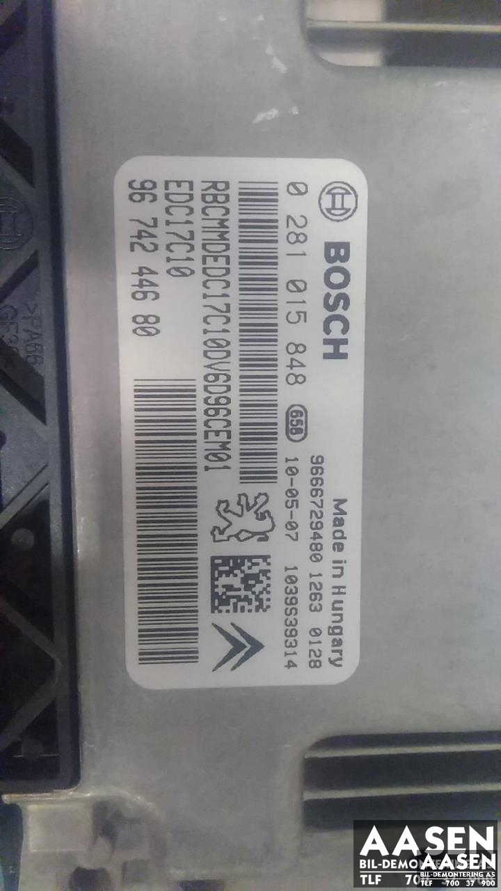 Styreenhet motor til Citroën C3 2010-2016 (Type II)  (BOSCH|9674244680|)