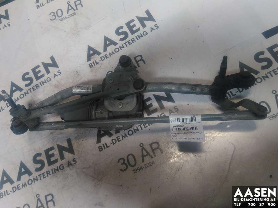 Viskermotor frontrute komplett m/overføring til Audi A3, 2012-2016 (Type III, Fase 1)  (8V1 955 023 D)